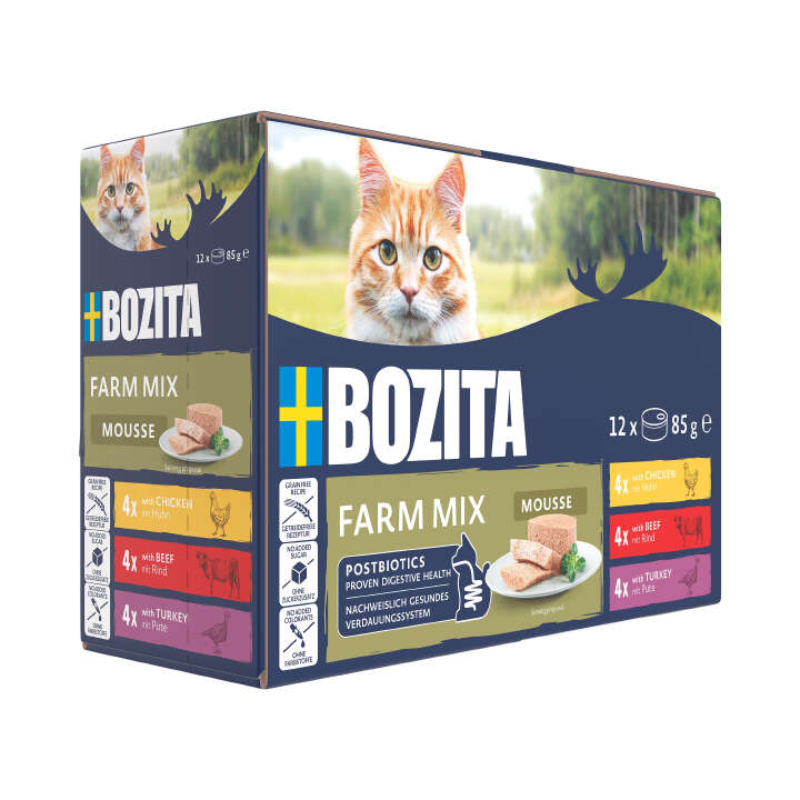 BOZITA Katzen-Nassfutter Mousse Farm Mix